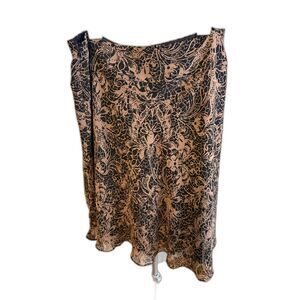 Daisy Fuentes Vintage Y2K Lined Brown Black Swingy Skirt Size 8 Elevated